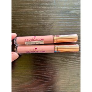 I Heart Revolution Lip Gloss I‎ Heart Chocolate Nude Pink Makeup Set 0.19 fl New